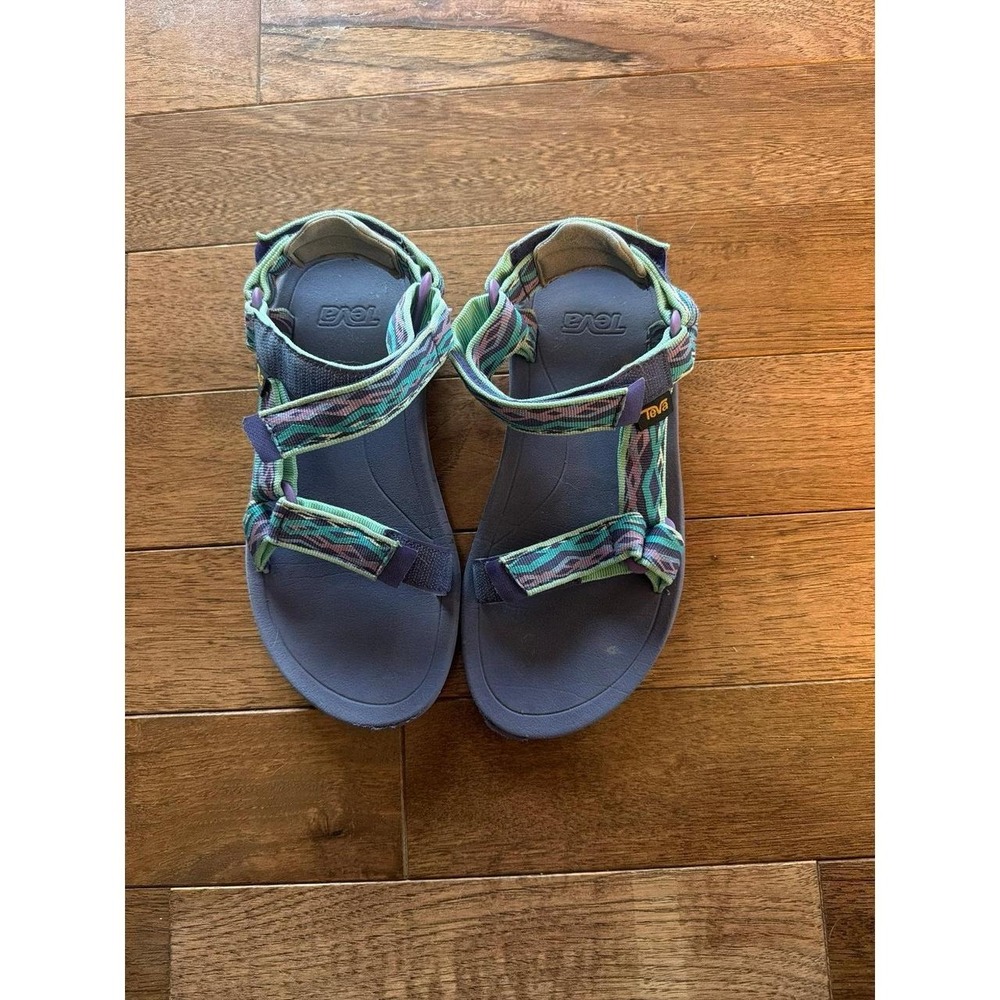 Teva Women's Sport Sandals Purple Green Striped Size 4